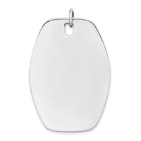 Sterling Silver Rh-plt Engravable Polished Front/Satin Back Disc Charm
