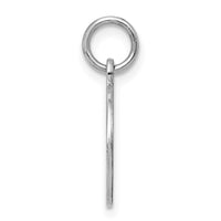 SS Rh-plt Engraveable Round Polished Front/Satin Back Disc Charm