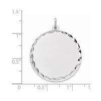 Sterling Silver Rhod-plated ENG. Round Polished Front/Back Disc Charm