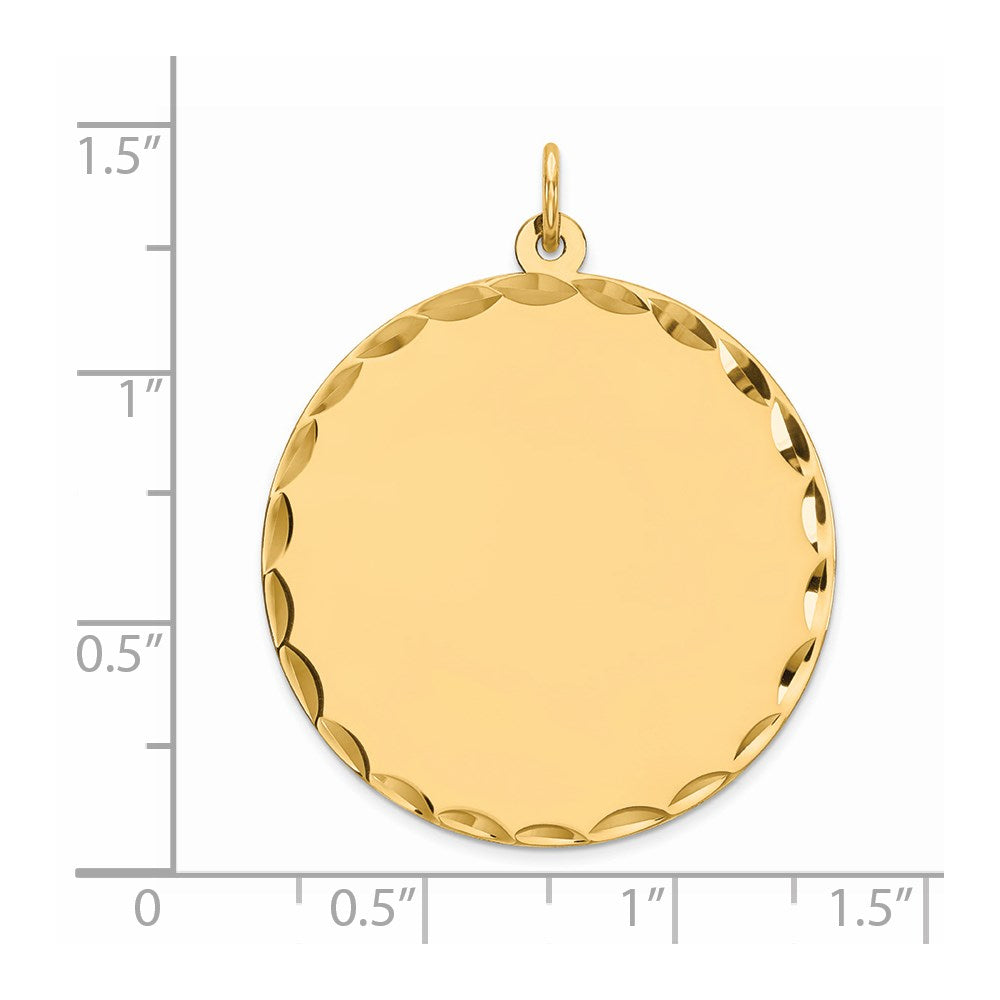 Sterling Silver GP Engraveable Round Polished Disc Charm