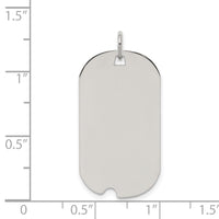 Sterling Silver Rhod-plate Eng. Dog Tag Polished Front/Satin Back Disc Char