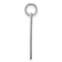 Sterling Silver Rhod-plate Eng. Rect. Polish Front & Back Disc Charm