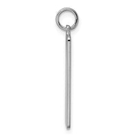 Sterling Silver Rhod-plate Eng. Rect. Polish Front/Satin Back Disc Charm