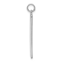 Sterling Silver Rhod-plate Eng. Rect. Polish Front/Satin Back Disc Charm