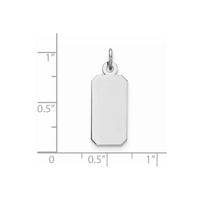 Sterling Silver Rhod-plate Eng. Rect. Polish Front/Satin Back Disc Charm