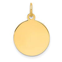 Sterling Silver GP Engraveable Round Polished Disc Charm