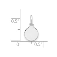 Sterling Silver Rh-plt Engraveable Round Polished Front/Back Disc Charm