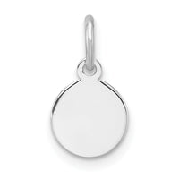 SS Rh-plt Engraveable Round Polished Front/Satin Back Disc Charm