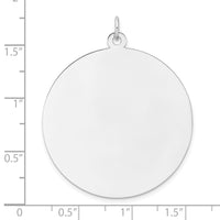 Sterling Silver Rhod-plated Eng. Rnd Polish Front/Back Disc Charm