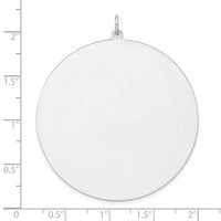 Sterling Silver Rhod-plated Eng. Rnd Polish Front/Back Disc Charm