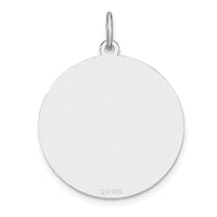 Sterling Silver Rhod-plated Eng. Rnd Polish Front and Back