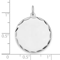 Sterling Silver Rhod-plated Eng. Rnd Polish Front and Back