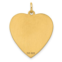Sterling Silver GP Engraveable Heart Polished Disc Charm