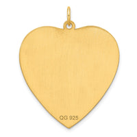 Sterling Silver GP Engraveable Heart Polished Disc Charm