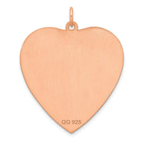 Sterling Silver RG Plated Engraveable Heart Polished Front/Satin Back Disc