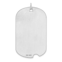 Sterling Silver Rhodium-plated Engravable Dog Tag Disc Charm