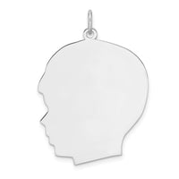 Sterling Silver Rhod-plate Eng. Boy Polished Front and Back Disc Charm