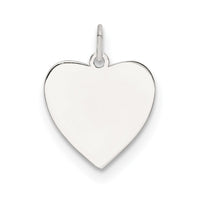 SS Rhod-plated Eng. Heart Polish Front/Satin Back Disc Charm