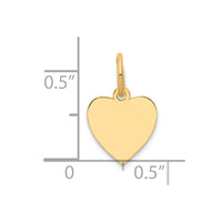 Sterling Silver GP Engraveable Heart Polished Disc Charm
