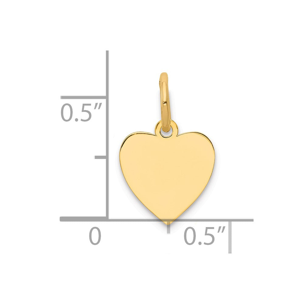 Sterling Silver GP Engraveable Heart Polished Disc Charm