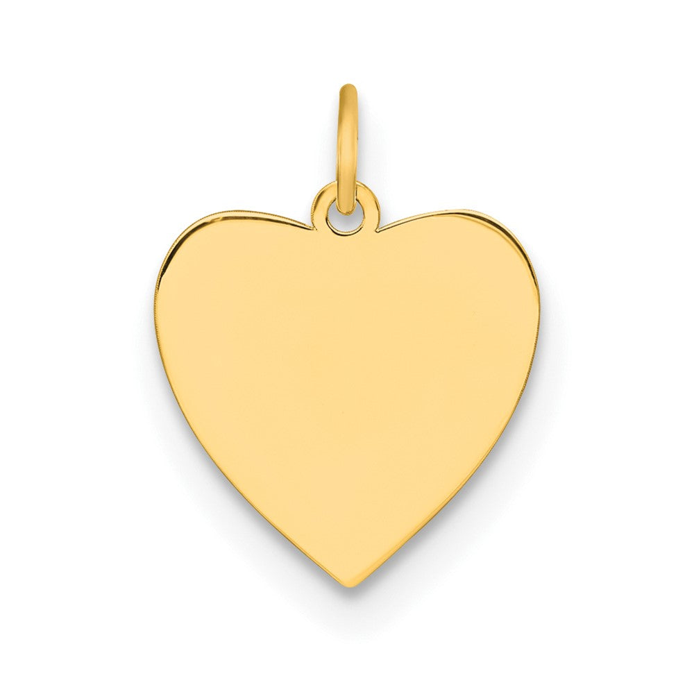 Sterling Silver GP Engraveable Heart Polished Disc Charm