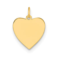 Sterling Silver GP Engraveable Heart Polished Disc Charm