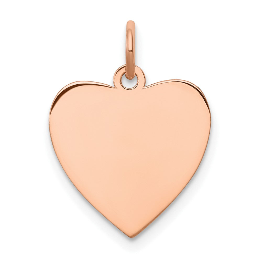 Sterling Silver RG Plated Engraveable Heart Polished Front/Satin Back Disc