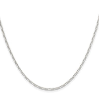 Sterling Silver Polished and D/C 2mm Mariner Link Chain