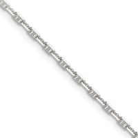 Sterling Silver Polished and D/C 2mm Mariner Link Chain