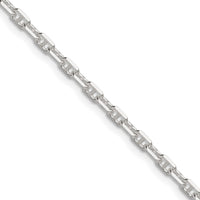 Sterling Silver Polished and D/C 3mm Mariner Link Chain