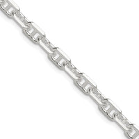 Sterling Silver Polished and D/C 5.5mm Mariner Link Chain