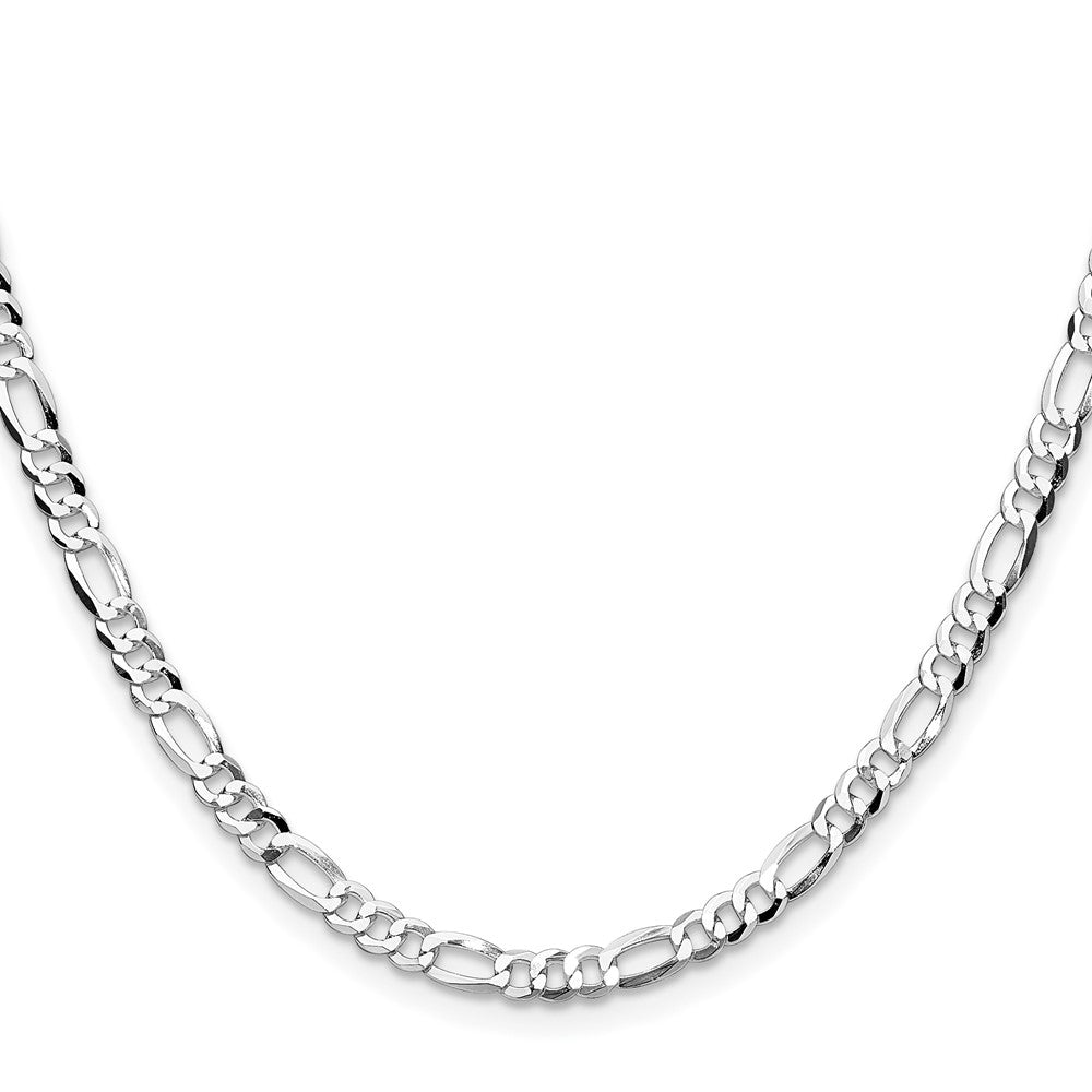 Sterling Silver 4.0mm Lightweight Flat Figaro Chain