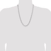 Sterling Silver 4.0mm Lightweight Flat Figaro Chain