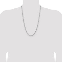 Sterling Silver 4.0mm Lightweight Flat Figaro Chain