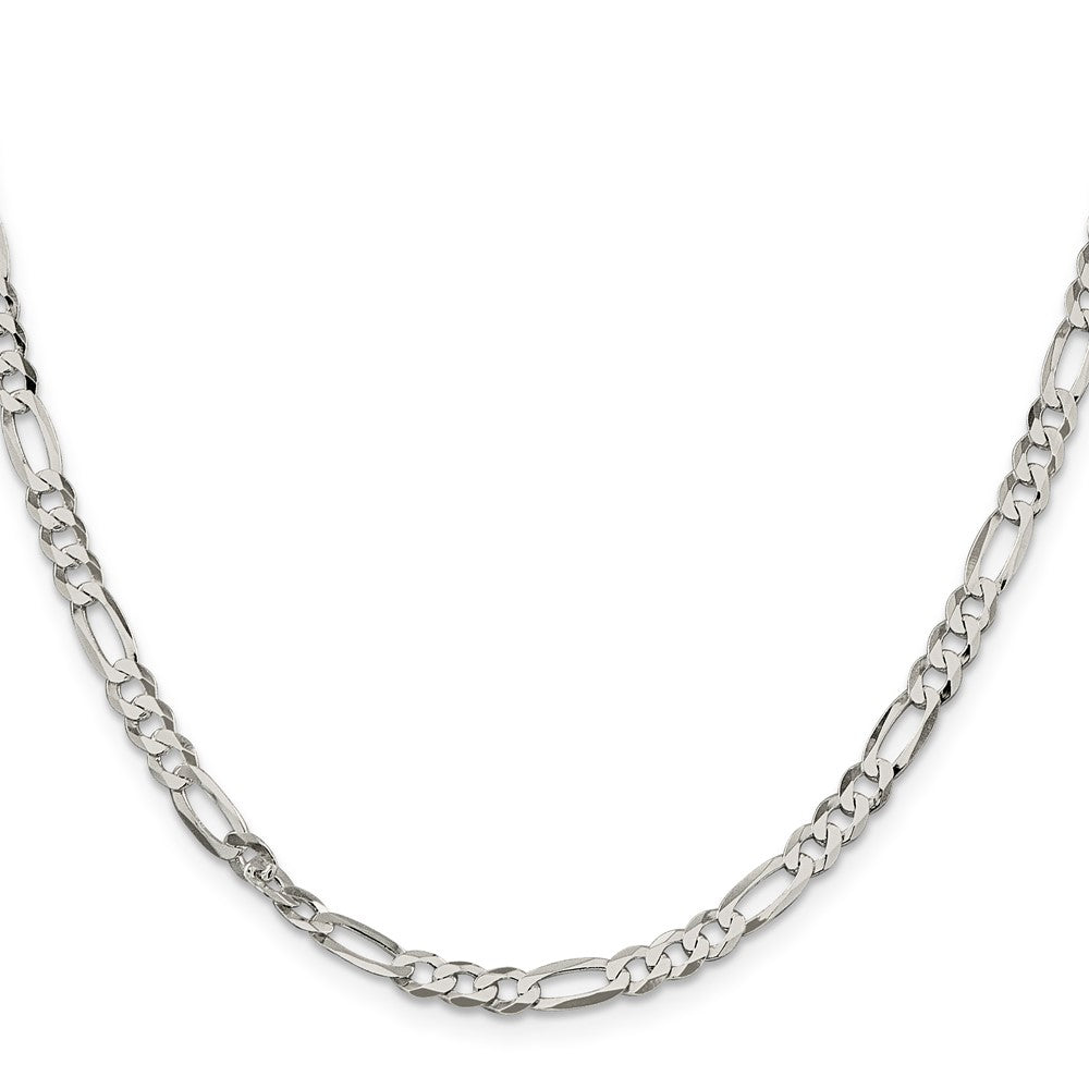 Sterling Silver 4.5mm Lightweight Flat Figaro Chain