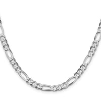 Sterling Silver Rhodium-plated 5.5mm Lightweight Flat Figaro Chain