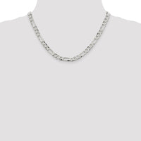 Sterling Silver 7.0mm Lightweight Flat Figaro Chain