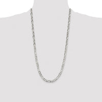 Sterling Silver 7.0mm Lightweight Flat Figaro Chain