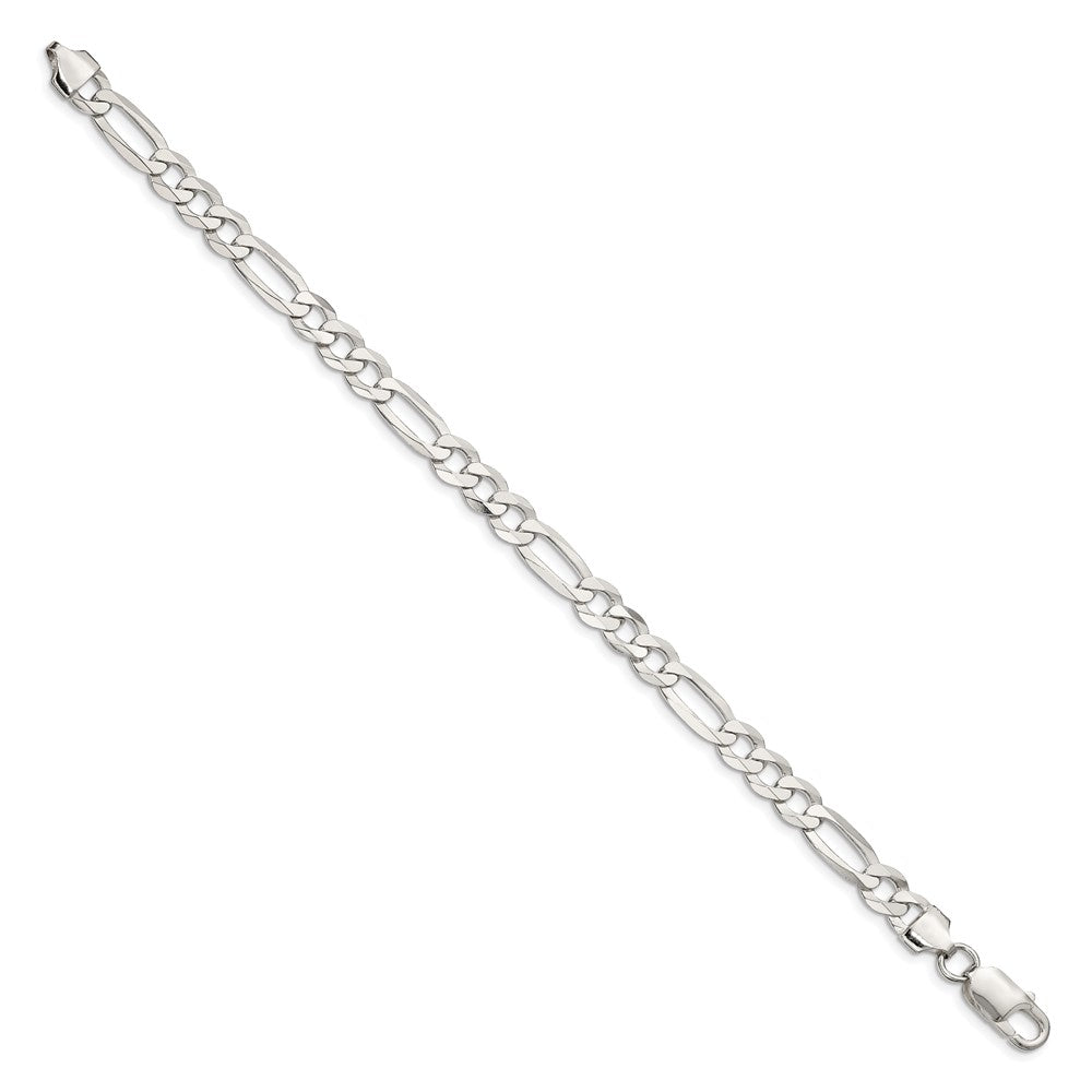 Sterling Silver 7.0mm Lightweight Flat Figaro Chain