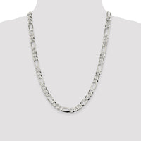 Sterling Silver 8.5mm Lightweight Flat Figaro Chain