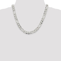 Sterling Silver 9.7mm Lightweight Flat Figaro Chain
