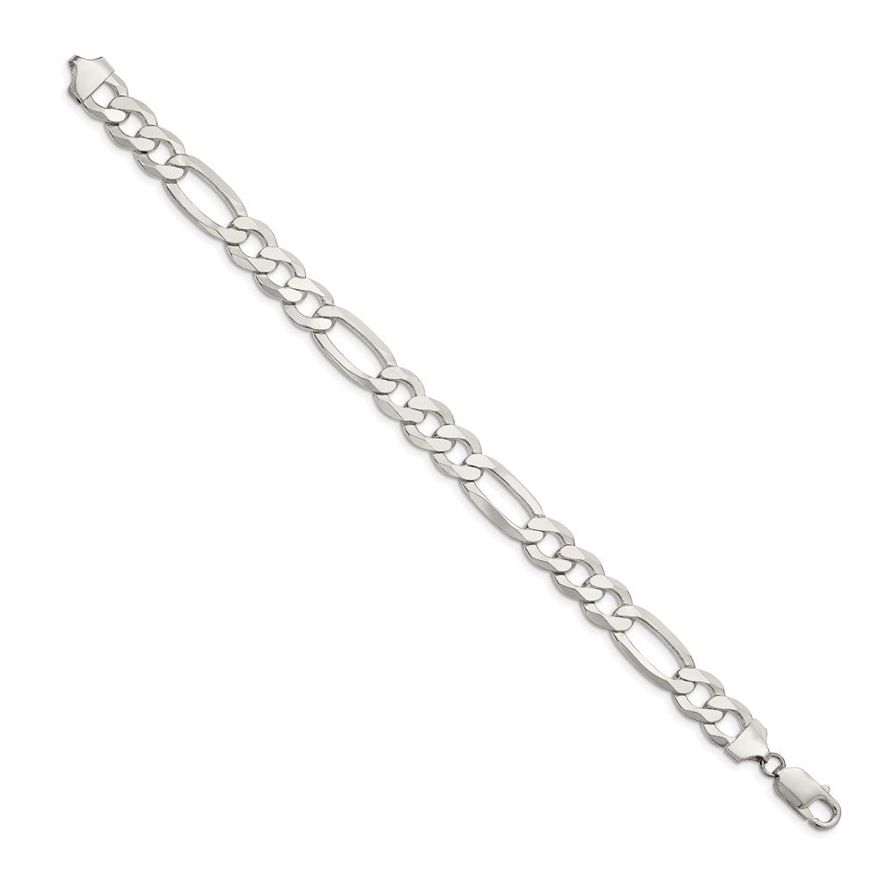 Sterling Silver 9.7mm Lightweight Flat Figaro Chain