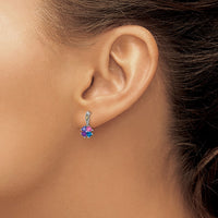 Sterling Silver Antiqued w/14k 4-stone Mother's Earring Mounting