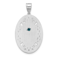 Sterling Silver Rhodium-plated Crystal Family Pendant