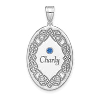 Sterling Silver Rhodium-plated Crystal Family Pendant