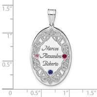 Sterling Silver Rhodium-plated Crystal Family Pendant