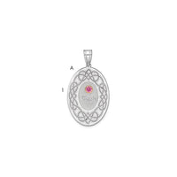 SSilver Rhodium-plated/14k Bezel Crystal Family Pendant