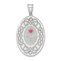 SSilver Rhodium-plated/14k Bezel Crystal Family Pendant