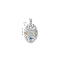 Sterling Silver Rhodium-plated Crystal Family Pendant