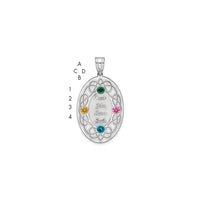 Sterling Silver Rhodium-plated Crystal Family Pendant